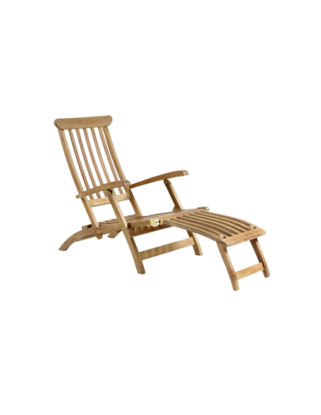 Tumbona Plegable Exterior JACKSON, Madera de Teca Natural - Brafab