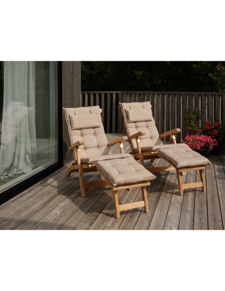 Tumbona Plegable Exterior JACKSON, Madera de Teca Natural - Brafab