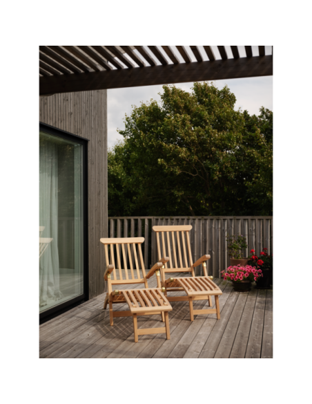 Tumbona Plegable Exterior JACKSON, Madera de Teca Natural - Brafab