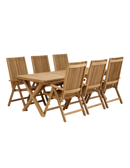 Silla Exterior Plegable JULITA, Madera de Teca Natural - Brafab