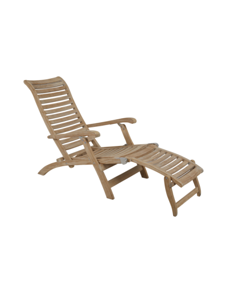Tumbona Plegable Exterior KARLO, Madera de Teca Natural - Brafab