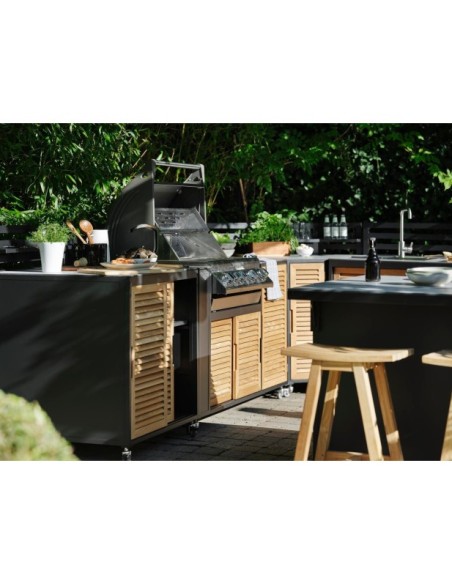 Taburete Alto Exterior KEROS 65 cm, Madera de Teca Natural - Brafab