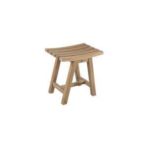 Taburete Bajo Exterior KEROS, Madera de Teca Natural -...