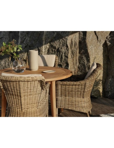 Sillón Exterior LENORA, Ratán sintético / Poliéster / Natural / Arena - Brafab