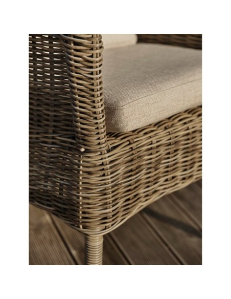 Sillón Exterior LENORA, Ratán sintético / Poliéster / Natural / Arena - Brafab