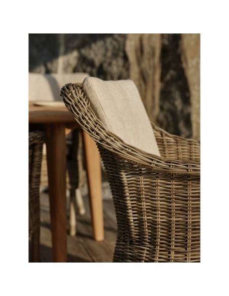 Sillón Exterior LENORA, Ratán sintético / Poliéster / Natural / Arena - Brafab