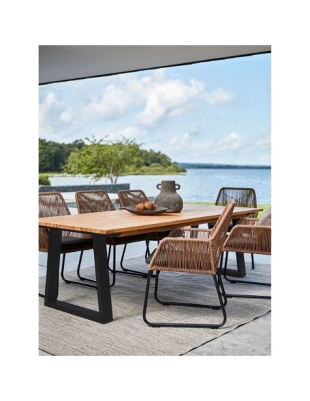 Sillón Exterior MIDWAY, Ratán sintético / Olefina / Natural / Negro - Brafab