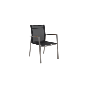 Silla de Comedor Exterior NAOS, Acero inoxidable / Teca /...