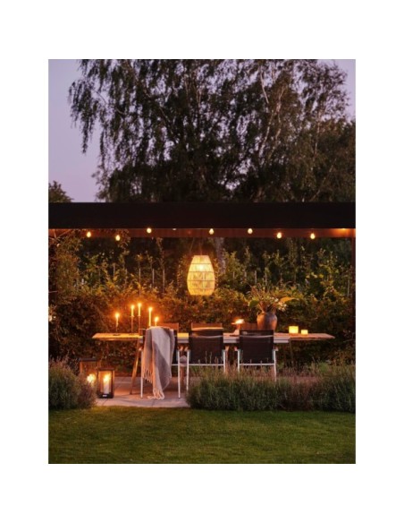 Silla de Comedor Exterior NAOS, Acero inoxidable / Teca / Textilene / Natural / Gris - Brafab