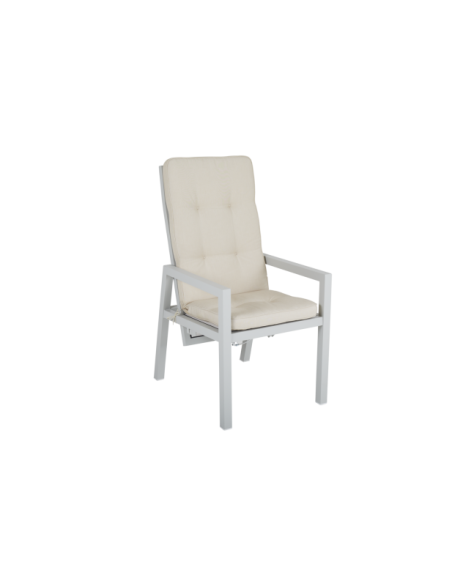 Silla Reclinable Exterior NEWFORT, Aluminio / Textilene / Gris Claro - Brafab