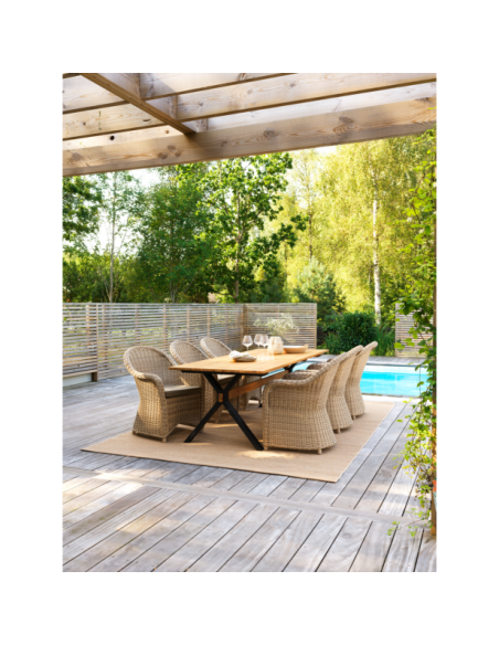 Sillón Exterior PAULINA, Ratán sintético / Olefina / Beige - Brafab