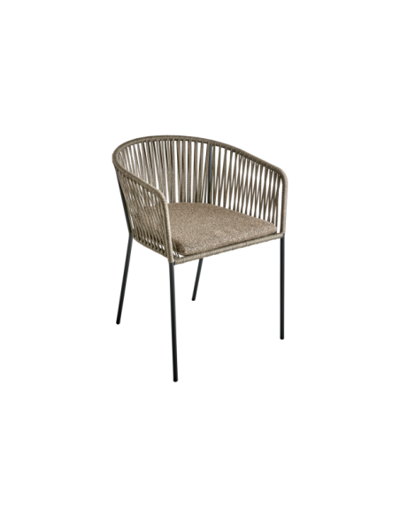 Sillón Exterior PIATTO, Acero / Olefina / Natural / Negro - Brafab