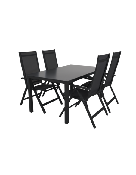 Silla Exterior Plegable RANA, Aluminio / Textilene / Negro - Brafab