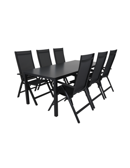 Silla Exterior Plegable RANA, Aluminio / Textilene / Negro - Brafab