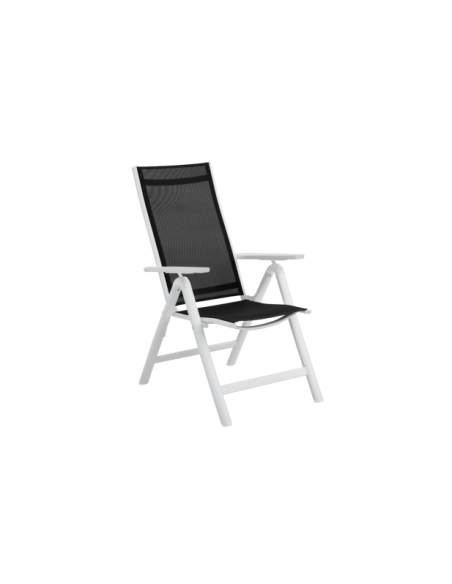 Silla Exterior Plegable RANA, Aluminio / Textilene / Blanco / Negro - Brafab
