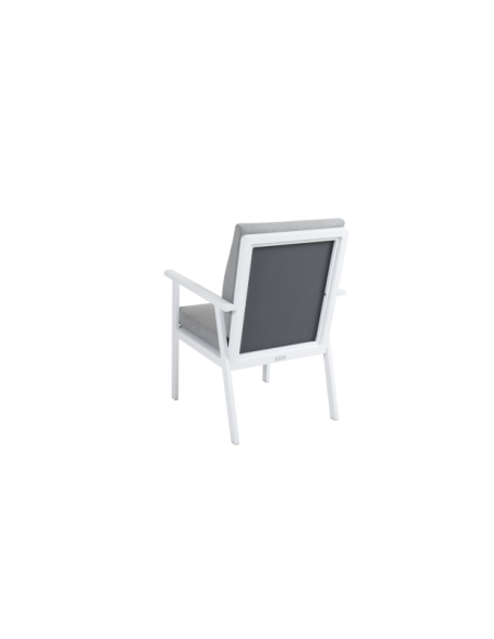 Sillón Exterior SAMVARO, Aluminio / Textilene / Blanco / Gris Perla - Brafab