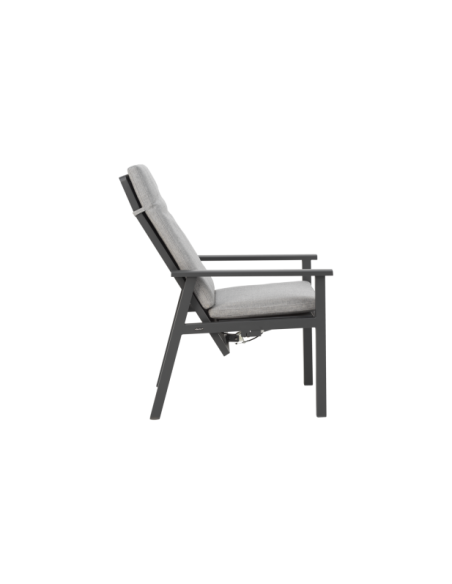 Silla Exterior Plegable SAMVARO, Aluminio / Olefina / Gris Antracita / Gris Perla - Brafab