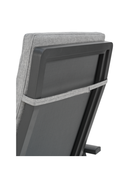 Silla Exterior Plegable SAMVARO, Aluminio / Olefina / Gris Antracita / Gris Perla - Brafab