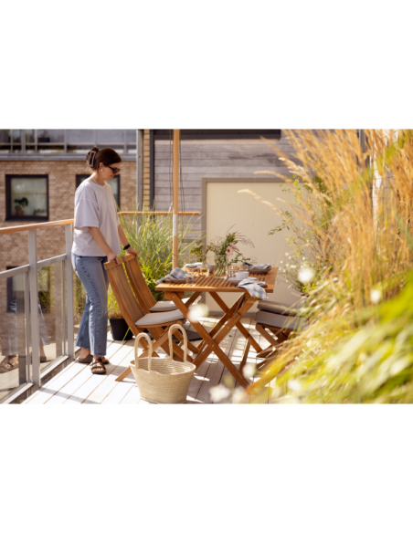 Silla de Comedor Plegable Exterior TURIN, Madera de Teca Natural - Brafab