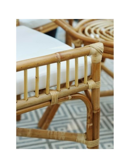 Silla de Comedor Exterior VALLDA, Ratán / Olefina / Natural / Blanco - Brafab