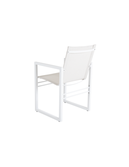 Silla de Comedor Exterior VEVI, Aluminio / Textilene / Blanco / Blanco Roto - Brafab