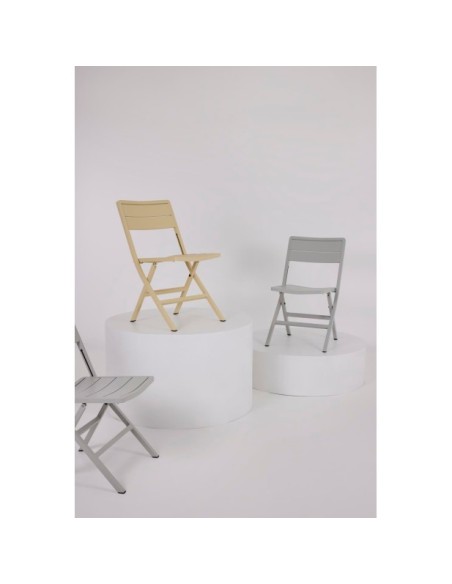 Silla de Comedor Plegable Exterior WILKIE, Aluminio Amarillo - Brafab