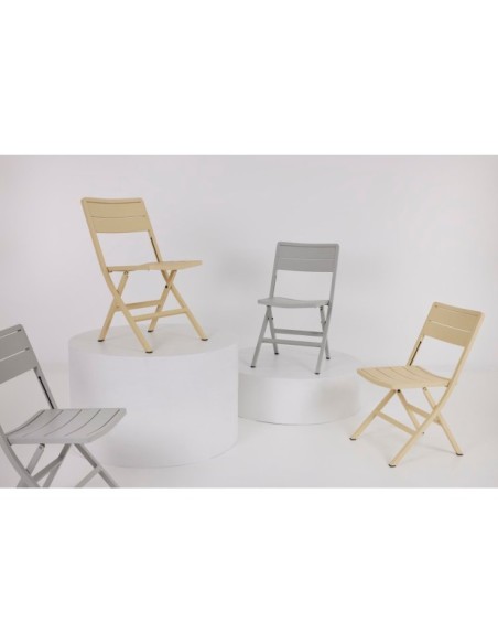 Silla de Comedor Plegable Exterior WILKIE, Aluminio Amarillo - Brafab