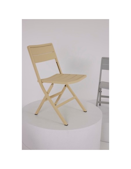 Silla de Comedor Plegable Exterior WILKIE, Aluminio Amarillo - Brafab