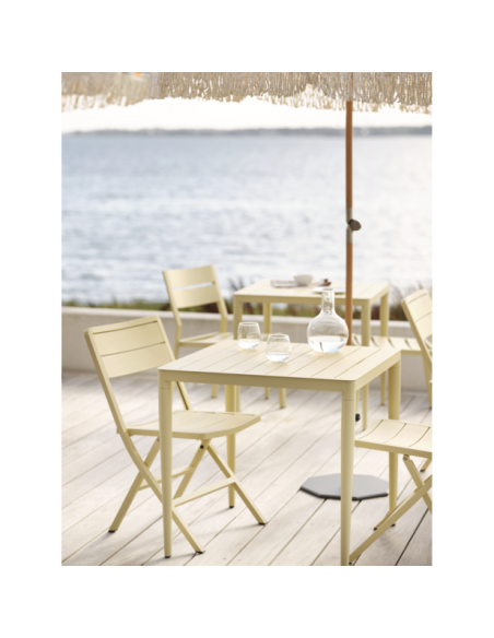 Silla de Comedor Plegable Exterior WILKIE, Aluminio Amarillo - Brafab