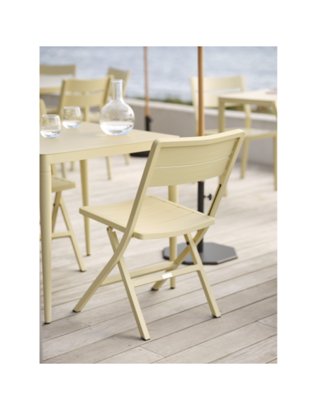 Silla de Comedor Plegable Exterior WILKIE, Aluminio Amarillo - Brafab