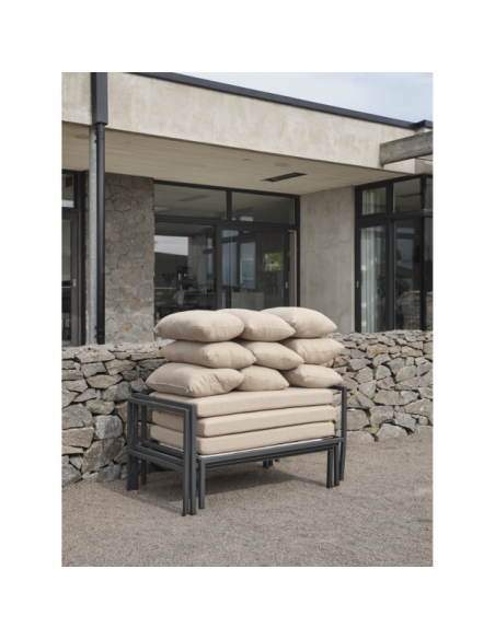 Sofá Esquinero Exterior ALLIE, Aluminio, Textilene / Antracita / Beige - Brafab