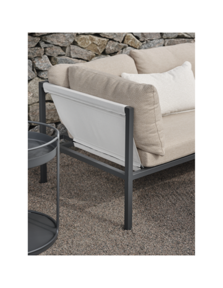 Sofá Esquinero Exterior ALLIE, Aluminio, Textilene / Antracita / Beige - Brafab