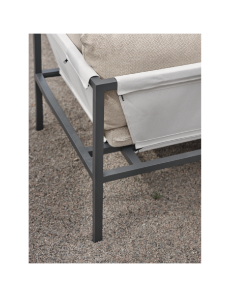 Sofá Esquinero Exterior ALLIE, Aluminio, Textilene / Antracita / Beige - Brafab