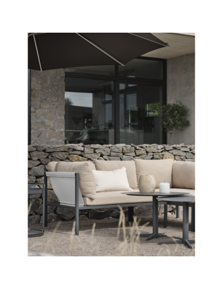 Sofá Esquinero Exterior ALLIE, Aluminio, Textilene / Antracita / Beige - Brafab