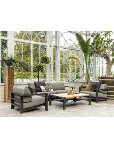 Sillón Exterior AMESDALE, Aluminio, Olefina / Antracita / Gris - Brafab