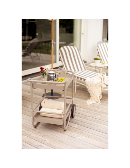 Tumbona Exterior ARTS, Acero, Olefina / Blanco Suave / Beige - Brafab