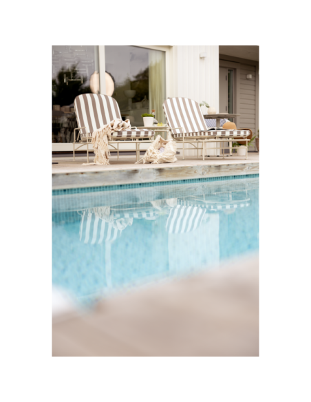 Tumbona Exterior ARTS, Acero, Olefina / Blanco Suave / Beige - Brafab