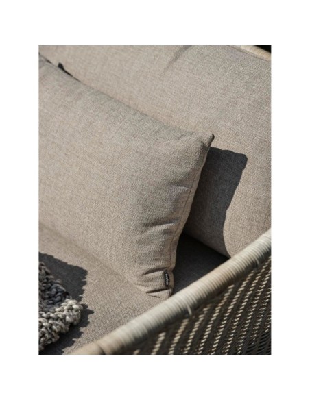 Sofá 3 Plazas Exterior ASTER, Ratán Sintético, Olefina / Beige - Brafab