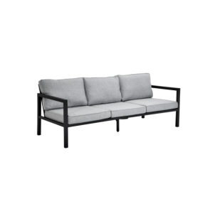 Sofá 3 Plazas Exterior BELFORT, Aluminio, Olefina / Negro...