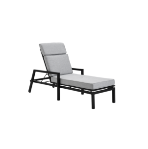 Tumbona Exterior BELFORT, Aluminio, Olefina / Negro /...