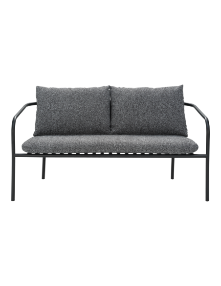 Sofá 2 Plazas Exterior BENDT, Aluminio, Poliéster Reciclado / Negro - Brafab