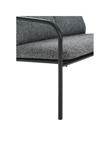 Sofá 2 Plazas Exterior BENDT, Aluminio, Poliéster Reciclado / Negro - Brafab