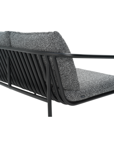 Sofá 2 Plazas Exterior BENDT, Aluminio, Poliéster Reciclado / Negro - Brafab