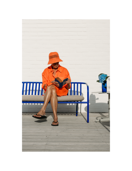 Sofá 2 Plazas Exterior BENDT, Aluminio, Poliéster Reciclado / Azul Índigo / Beige - Brafab