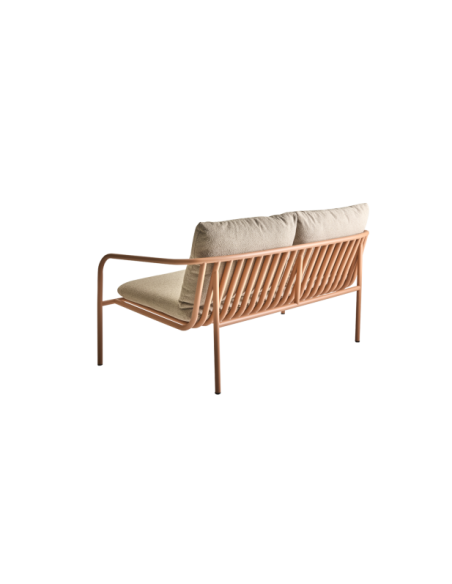 Sofá 2 Plazas Exterior BENDT, Aluminio, Poliéster Reciclado / Melocotón / Beige - Brafab