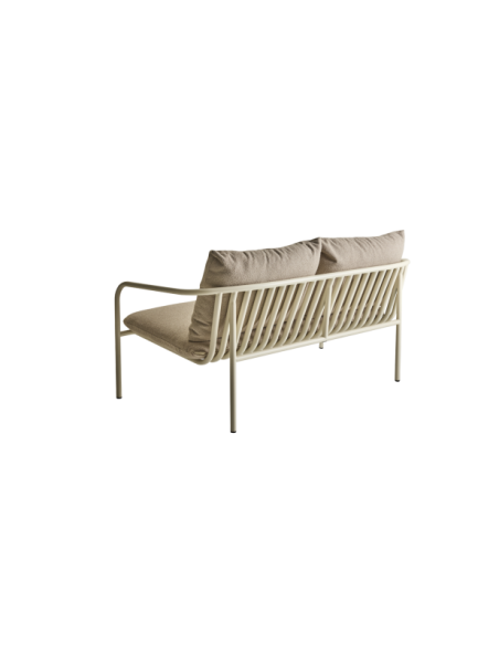 Sofá 2 Plazas Exterior BENDT, Aluminio, Poliéster Reciclado / Blanco Perla / Beige - Brafab