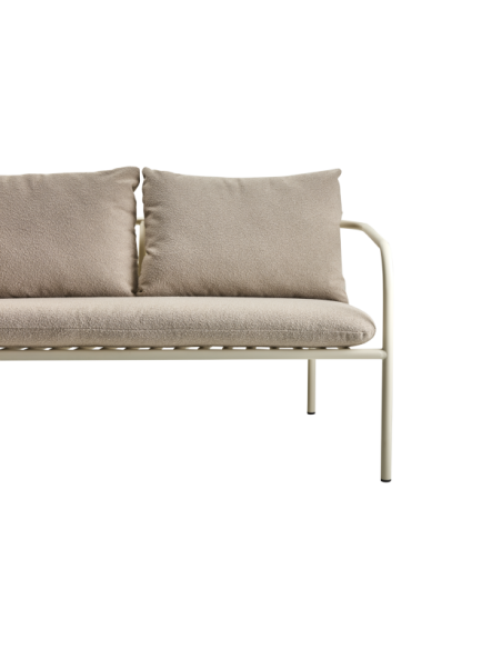 Sofá 2 Plazas Exterior BENDT, Aluminio, Poliéster Reciclado / Blanco Perla / Beige - Brafab