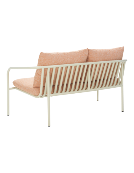 Sofá 2 Plazas Exterior BENDT, Aluminio, Poliéster Reciclado / Blanco Perla / Naranja - Brafab