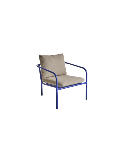Sillón Exterior BENDT, Aluminio, Poliéster Reciclado / Azul Índigo / Beige - Brafab