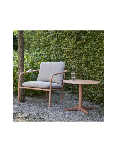 Sillón Exterior BENDT, Aluminio, Poliéster Reciclado / Melocotón / Beige - Brafab